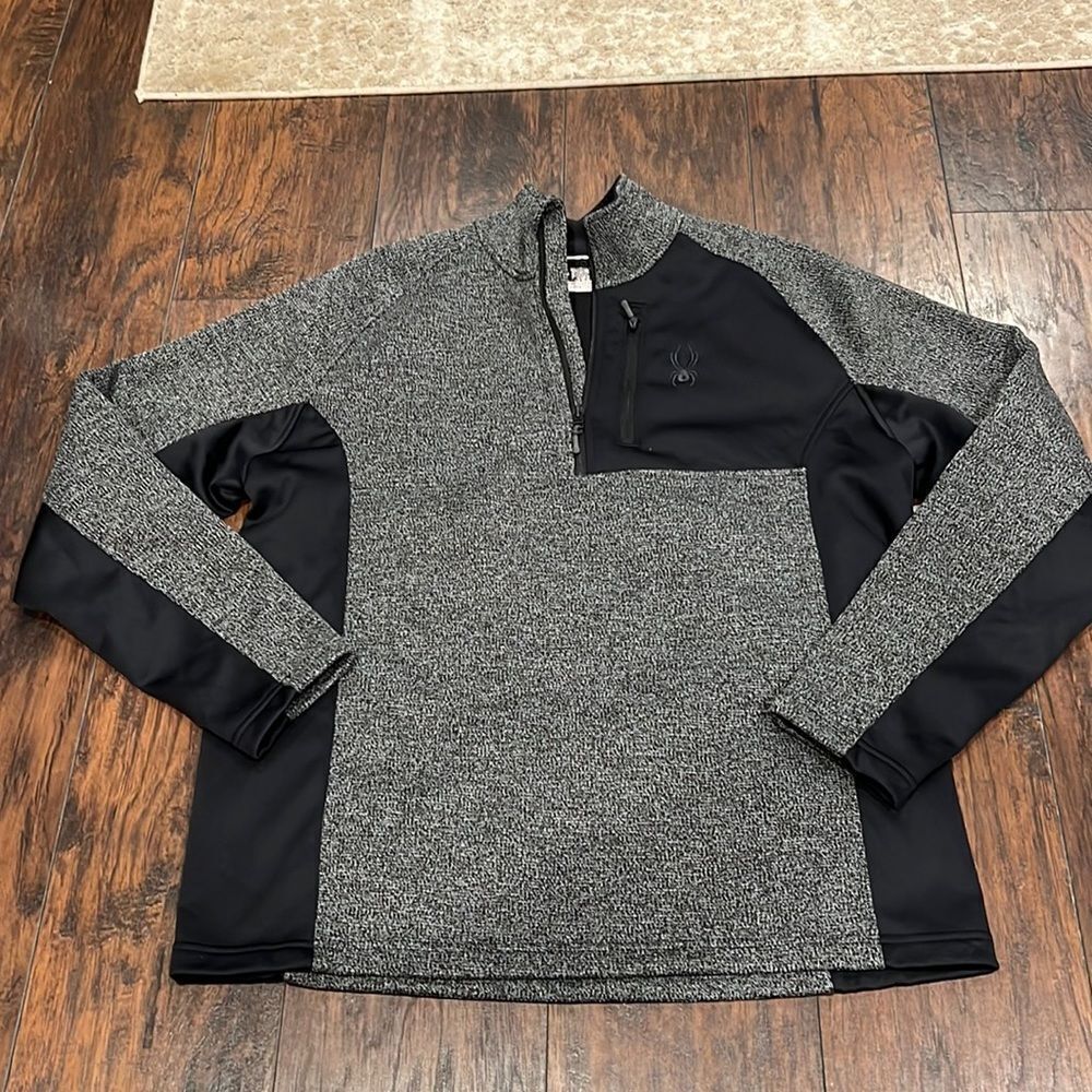 Spyder Men’s black and Gray Half‎ Zip Sweater Jacket XXL in EUC